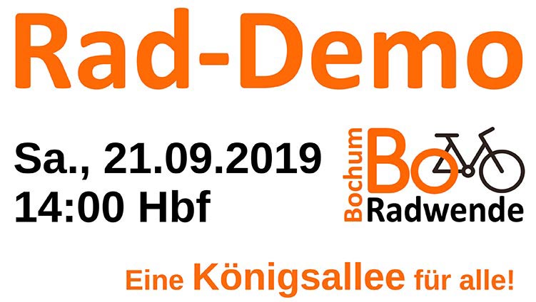 Raddemo am 21. September um 14 Uhr am HBf – Eine Königsallee für alle!