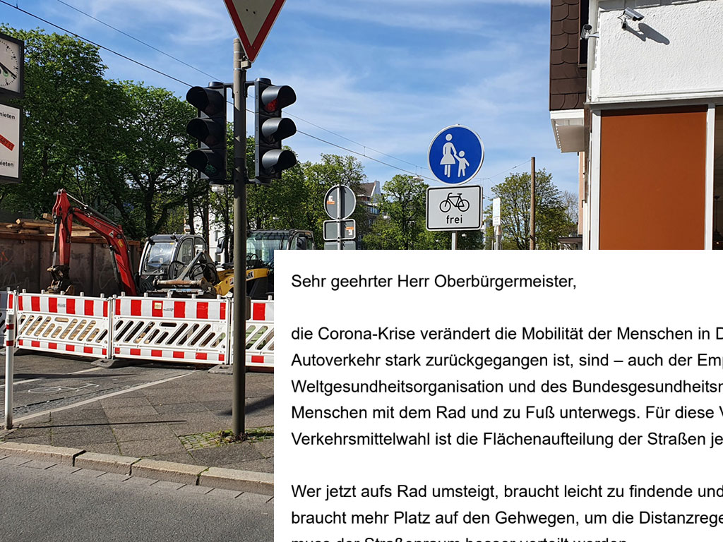 Dortmund: Zwölf Verbände schreiben offenen Brief an OB Sierau: Autospuren zu Radfahrstreifen umwandeln