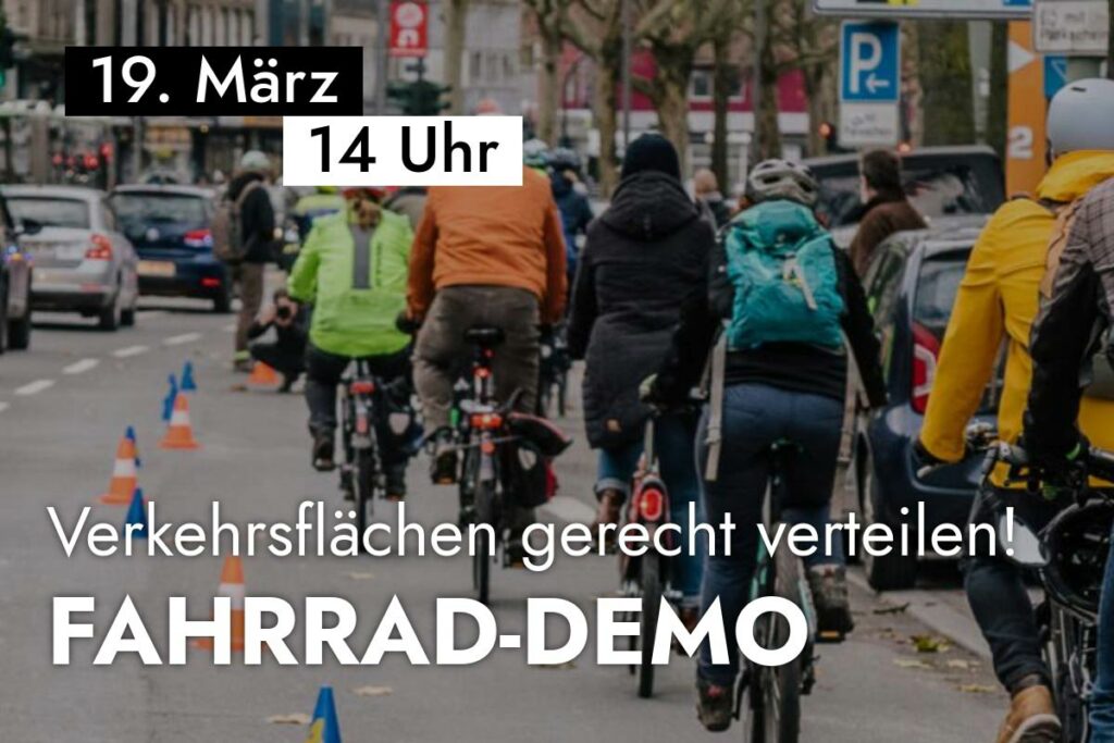 Klimaschutz bedeutet Verkehrswende – Aufruf zur Fahrraddemo am 19.3.