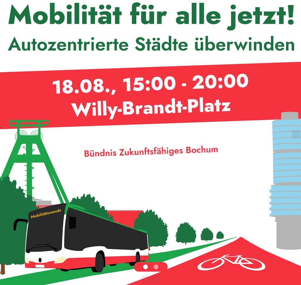 Bündnis Zukunftsfähiges Bochum fordert Mobilität für alle!