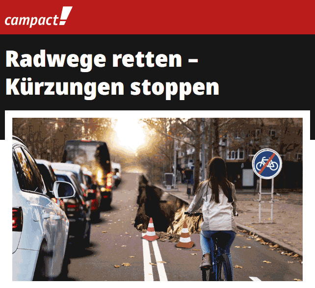 Campact: Ampel-Koalition bremst Radverkehr aus