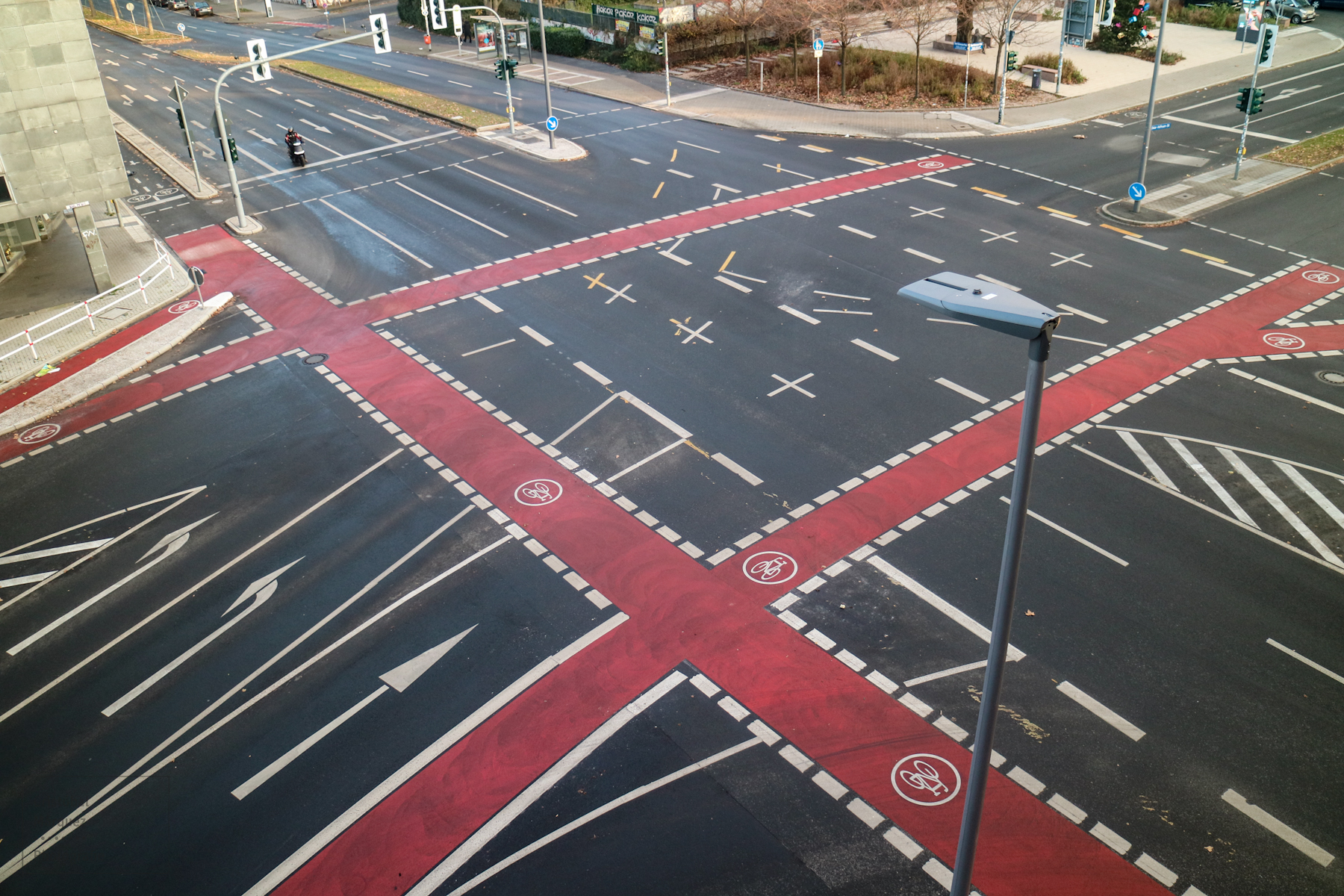 Bebilderung der Fahrradaktion an der Kreuzung am Schauspielhaus